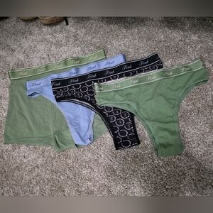 Cotton Panties Set - Green, Blue, Black